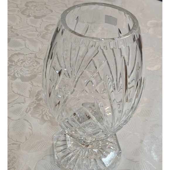 Vintage ACC Vase Hand Cut Lead Crystal 24% Poland Heavy 10.5x6.5” - Picture 3 of 9